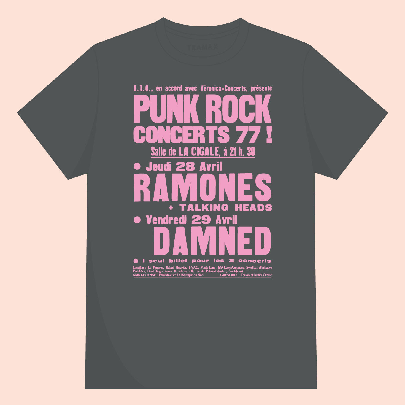 Camiseta Punk Rock Concert 1977, 100% algodón orgánico OEKO-TEX®