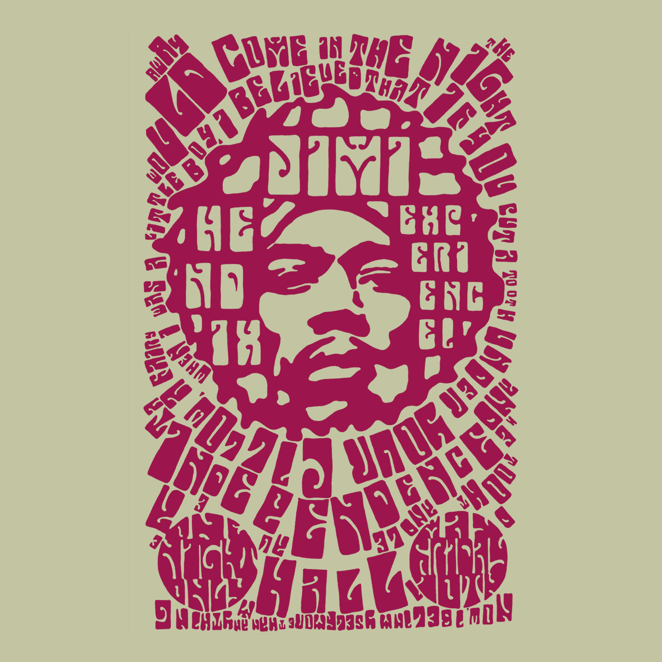 Diseño para camiseta de Jimi Hendrix
