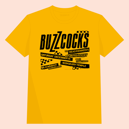 Camiseta de la banda de punk rock Buzzcocks con serigrafía