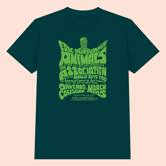 Camiseta de la banda de rock Eric Burdon and The Animals con serigrafía