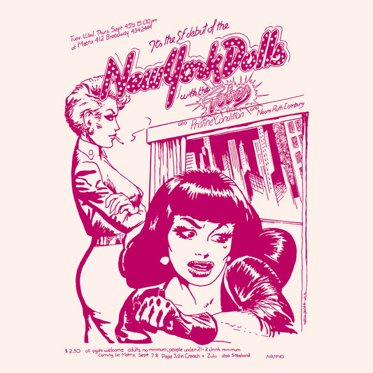 Camiseta Vintage White unisex con diseño de New York Dollsl. 100% algodón orgánico OEKO-TEX®.