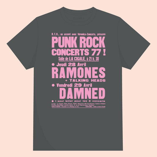 Camiseta Punk Rock Concert 1977, 100% algodón orgánico  OEKO-TEX®