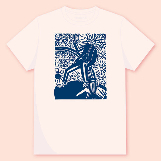 Camiseta Vintage White unisex con diseño de Frans Masereel. 100% algodón orgánico OEKO-TEX®.
