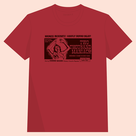 Camiseta de afiche de cine terror vintage con serigrafía