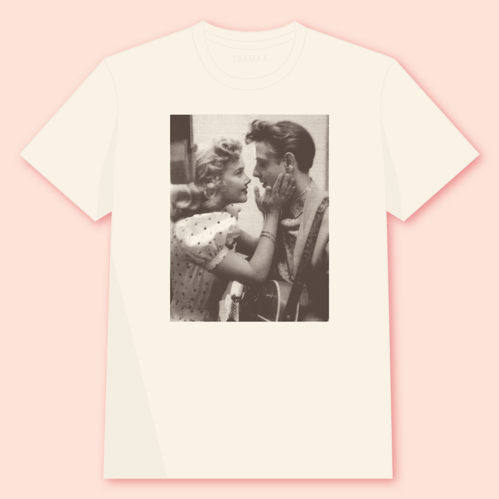 Camiseta de Eddie Cochran y Yvonne Lime. Prenda 100% algodón ecológico con serigrafía