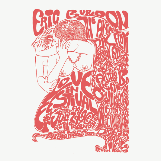 Camiseta de Love In Festival. Prenda 100% algodón ecológico con serigrafía