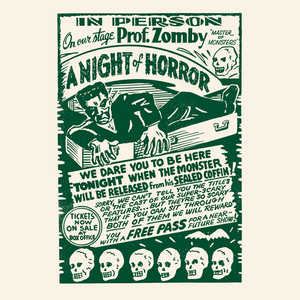 Camiseta de Night of Horror. Prenda 100% algodón ecológico con serigrafía