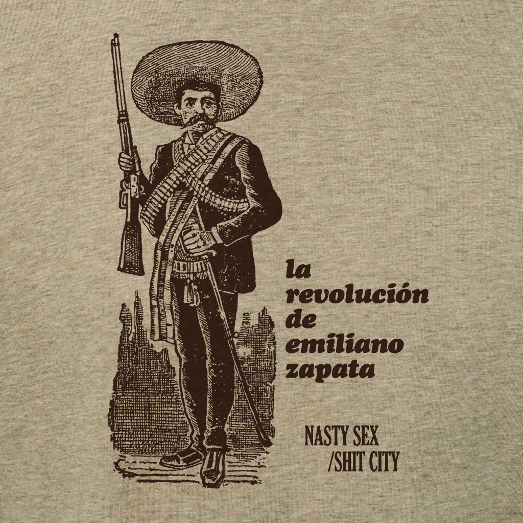 Camiseta de La revolución de Emiliano Zapata. Prenda 100% algodón ecológico con serigrafía