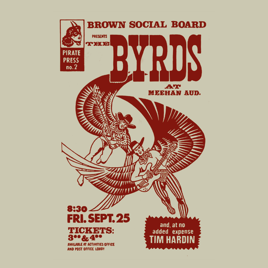 Camiseta de The Byrds. Prenda 100% algodón ecológico con serigrafía