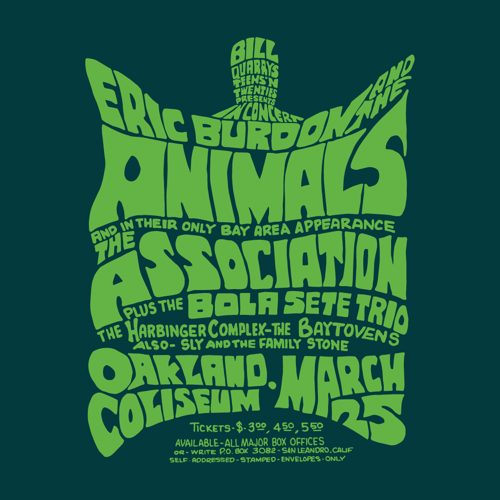Camiseta de la banda de rock Eric Burdon and The Animals con serigrafía
