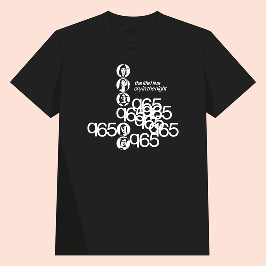 Camiseta de la banda de rock Q65 con serigrafía
